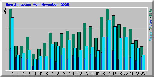 Hourly usage for November 2025